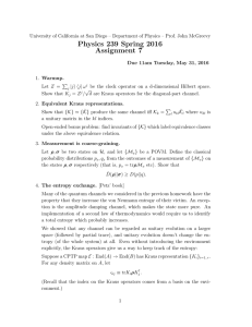 Physics 239 Spring 2016 Assignment 7