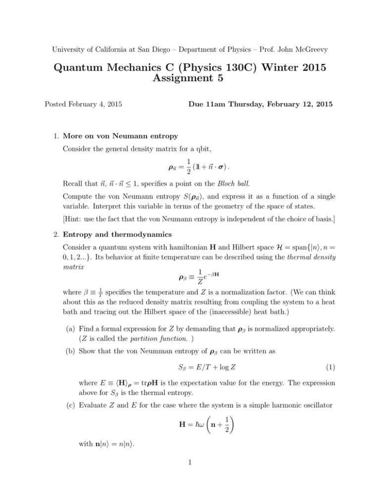 assignment on quantum mechanics