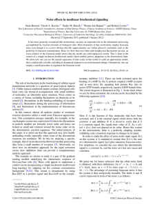 Noise effects in nonlinear biochemical signaling Neda Bostani, David A. Kessler,