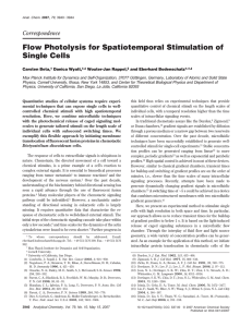 Flow Photolysis for Spatiotemporal Stimulation of Single Cells Correspondence