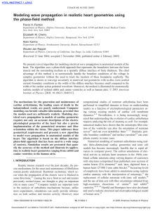 Modeling wave propagation in realistic heart geometries using the phase-field method