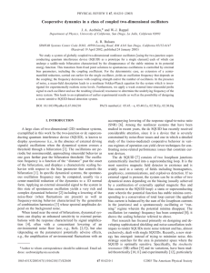 Cooperative dynamics in a class of coupled two-dimensional oscillators *