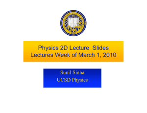 Physics 2D Lecture  Slides Lectures Week of March 1, 2010