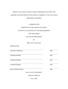 PROFILE ANALYSIS OF THE KAUFMAN ASSESSMENT BATTERY FOR