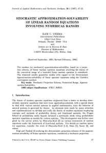 EQUATIONS LINEAR STOCHASTIC APPROXIMATION-SOLVABILITY