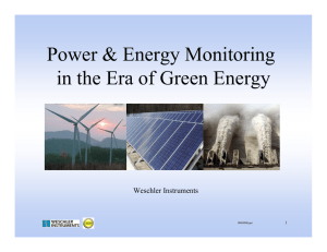 Power &amp; Energy Monitoring in the Era of Green Energy Weschler Instruments 1
