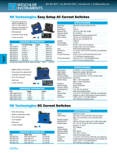 NK Technologies Easy Setup AC Current Switches ORDERING INFORMATION