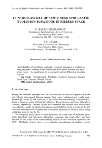 HILBERT EQUATIONS IN CONTROLLABILITY OF SEMILINEAR STOCHASTIC