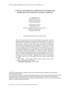 A WEAK CONVERGENCE APPROACH TO HYBRID LQG G. GEORGE YIN
