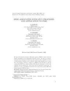 BSDE ASSOCIATED WITH L´EVY PROCESSES AND APPLICATION TO PDIE K. BAHLALI UFR Sciences