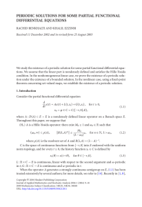 PERIODIC SOLUTIONS FOR SOME PARTIAL FUNCTIONAL DIFFERENTIAL EQUATIONS