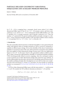 PARTIALLY RELAXED COCOERCIVE VARIATIONAL INEQUALITIES AND AUXILIARY PROBLEM PRINCIPLE