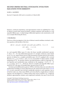 SECOND-ORDER NEUTRAL STOCHASTIC EVOLUTION EQUATIONS WITH HEREDITY
