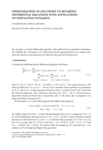 APPROXIMATION OF SOLUTIONS TO RETARDED DIFFERENTIAL EQUATIONS WITH APPLICATIONS TO POPULATION DYNAMICS