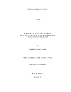 WOMEN, WHORLS, AND WHEELS A THESIS SUBMITTED TO THE GRADUATE SCHOOL