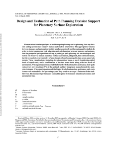 Design and Evaluation of Path Planning Decision Support