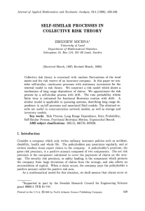 PROCESSES IN SELF-SIMILAR COLLECTIVE RISK THEORY