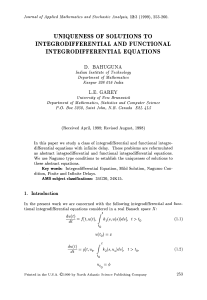 UNIQUENESS EQUATIONS AND