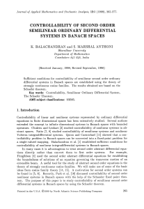 DIFFERENTIAL IN BANACH CONTROLLABILITY OF SECOND ORDER SEMILINEAR ORDINARY