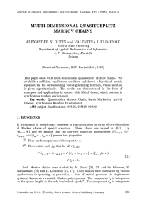 , QUASITOEPLITZ MULTI-DIMENSIONAL MARKOV CHAINS