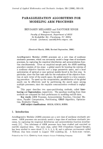 ARM PARALLEIJZATION ALGORITHMS FOR MODELING PROCESSES