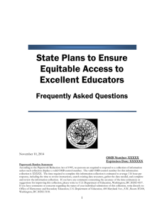 State Plans to Ensure Equitable Access to Excellent Educators