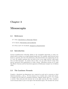 Mesoscopia Chapter 2 2.1 References