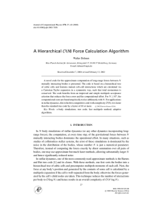 A Hierarchical ) Force Calculation Algorithm O N