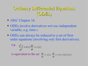 Ordinary Differential Equations (ODEs) NRiC one