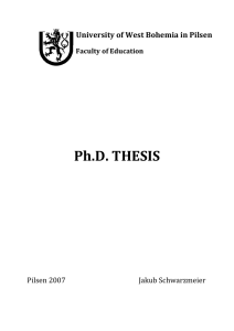 Ph.D. THESIS  University of West Bohemia in Pilsen Pilsen 2007