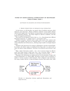 NOTES ON MODULATIONAL INTERACTION OF SECONDARY STRUCTURES, PART I