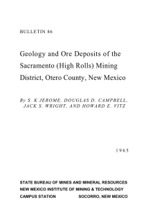 Geology and Ore Deposits of the Sacramento (High Rolls) Mining