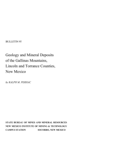 Geology and Mineral Deposits of the Gallinas Mountains, Lincoln and Torrance Counties,