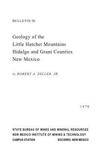 Geology of the Little Hatchet Mountains Hidalgo and Grant Counties New Mexico