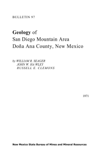 Geology San Diego Mountain Area Doña Ana County, New Mexico