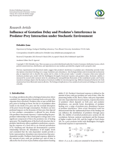 Research Article Influence of Gestation Delay and Predator’s Interference in