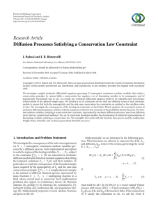 Research Article Diffusion Processes Satisfying a Conservation Law Constraint