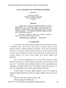 ’ AUTONOMOUS ON (ho, h)-STABILITY OF SYSTEMS