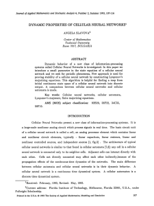 s DYNAMIC PROPERTIES OF CELLULAR NEURAL NETWORKS