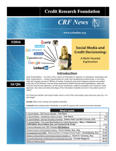 CRF News Credit Research Foundation Social Media and Credit Decisioning: