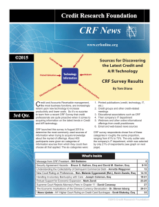 CRF News C Credit Research Foundation ©2015