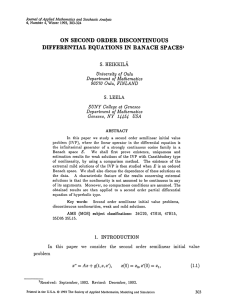 Appliedber DIFFERENTIAL DISCONTINUOUS EQUATIONS IN BANACH SPACES