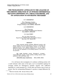 PARAMETER, THE AN INTEGRO-DIFFERENTIAL EQUATION