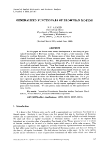 BROWNIAN GENERALIZED FUNCTIONALS OF MOTION AHMED