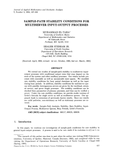 INPUT-OUTPUT PROCESSES CONDITIONS FOR SAMPLE-PATH STABILITY MULTISERVER