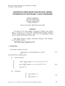 VALUE EXISTENCE PRINCIPLES FOR SECOND ORDER NONRESONANT