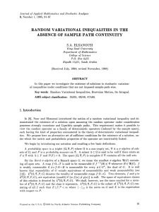 INEQUALITIES THE PATH IN