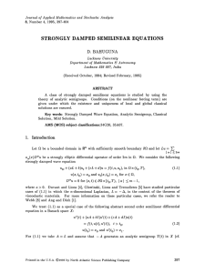 DAMPED EQUATIONS STRONGLY SEMILINEAR