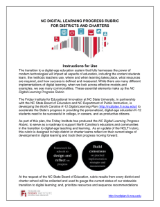 NC DIGITAL LEARNING PROGRESS RUBRIC FOR DISTRICTS AND CHARTERS  Instructions for Use