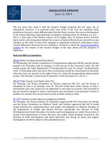 LEGISLATIVE UPDATE June 12, 2015